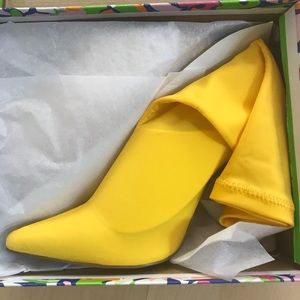 Shoe Republic for Forever 21 yellow sock boots